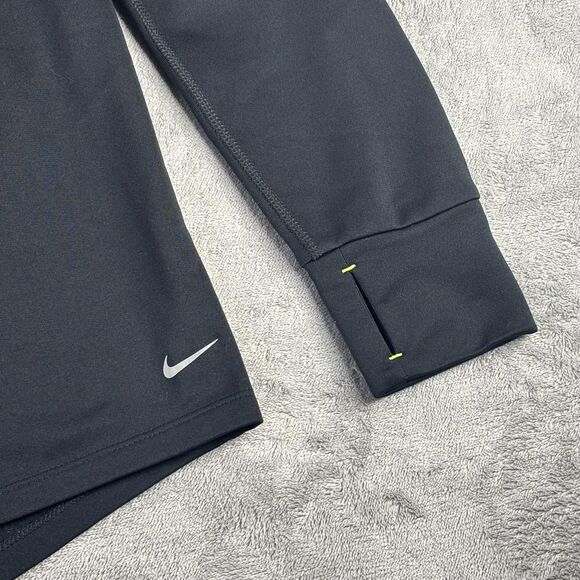 Nike Running Shirt Mens Large Black Dri-FIT Funnel Neck Thumbholes 659886-010 - Picture 2 of 13